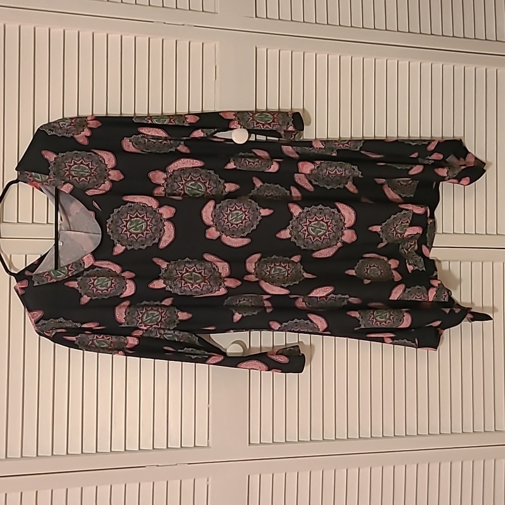 Simply Southern Navy & Pink Turtle Spandex Dress